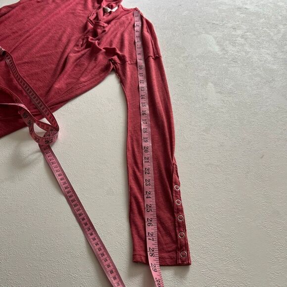 We The Free by Free People Red Long Sleeve Tee | Scoop Neck Soft Knit Top | Size - Picture 6 of 8